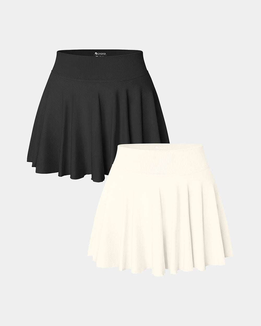 2 in 1 Basic Flared Mini Skirts