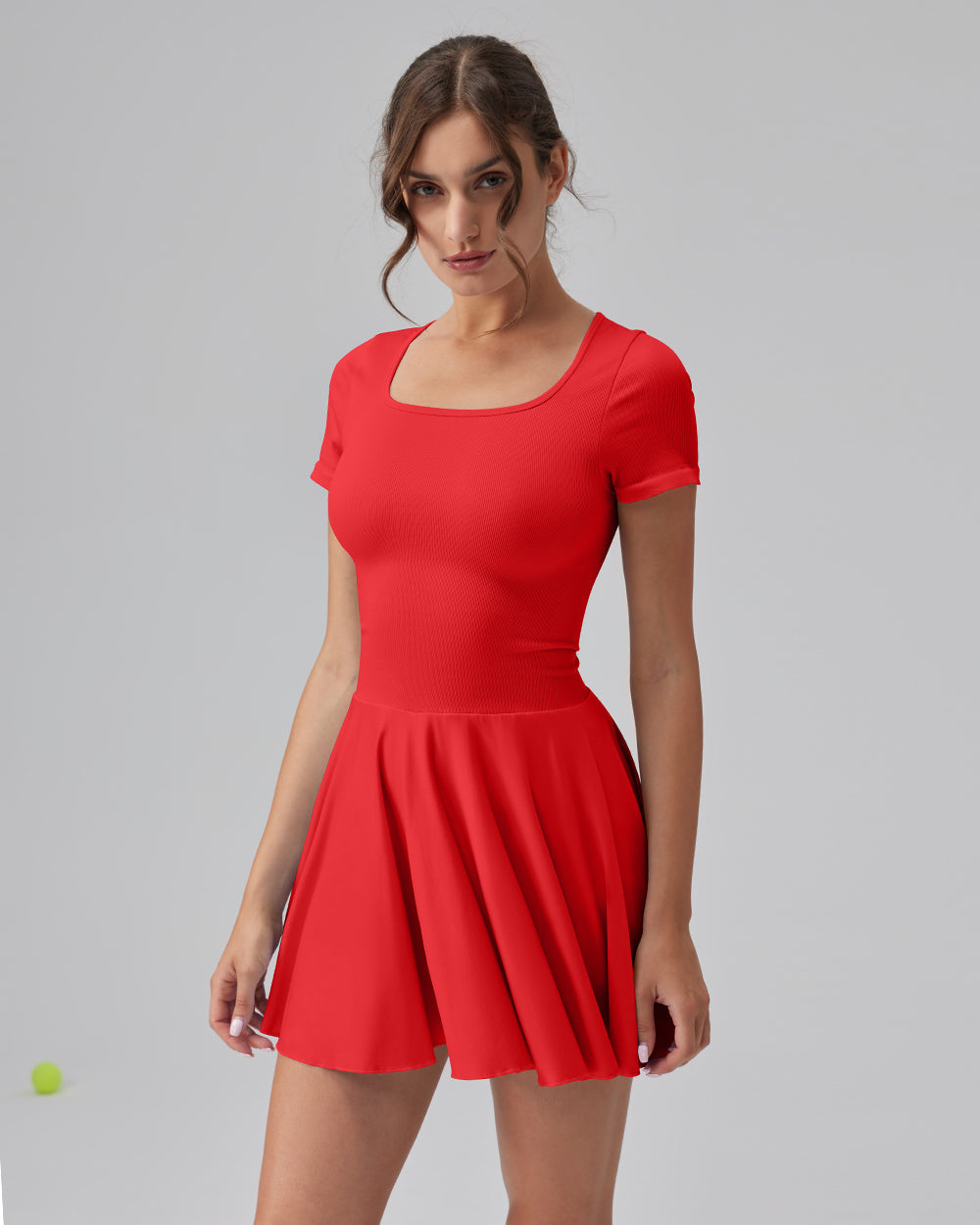 Ruffle Hem Short Sleeve with Shorts Dresses