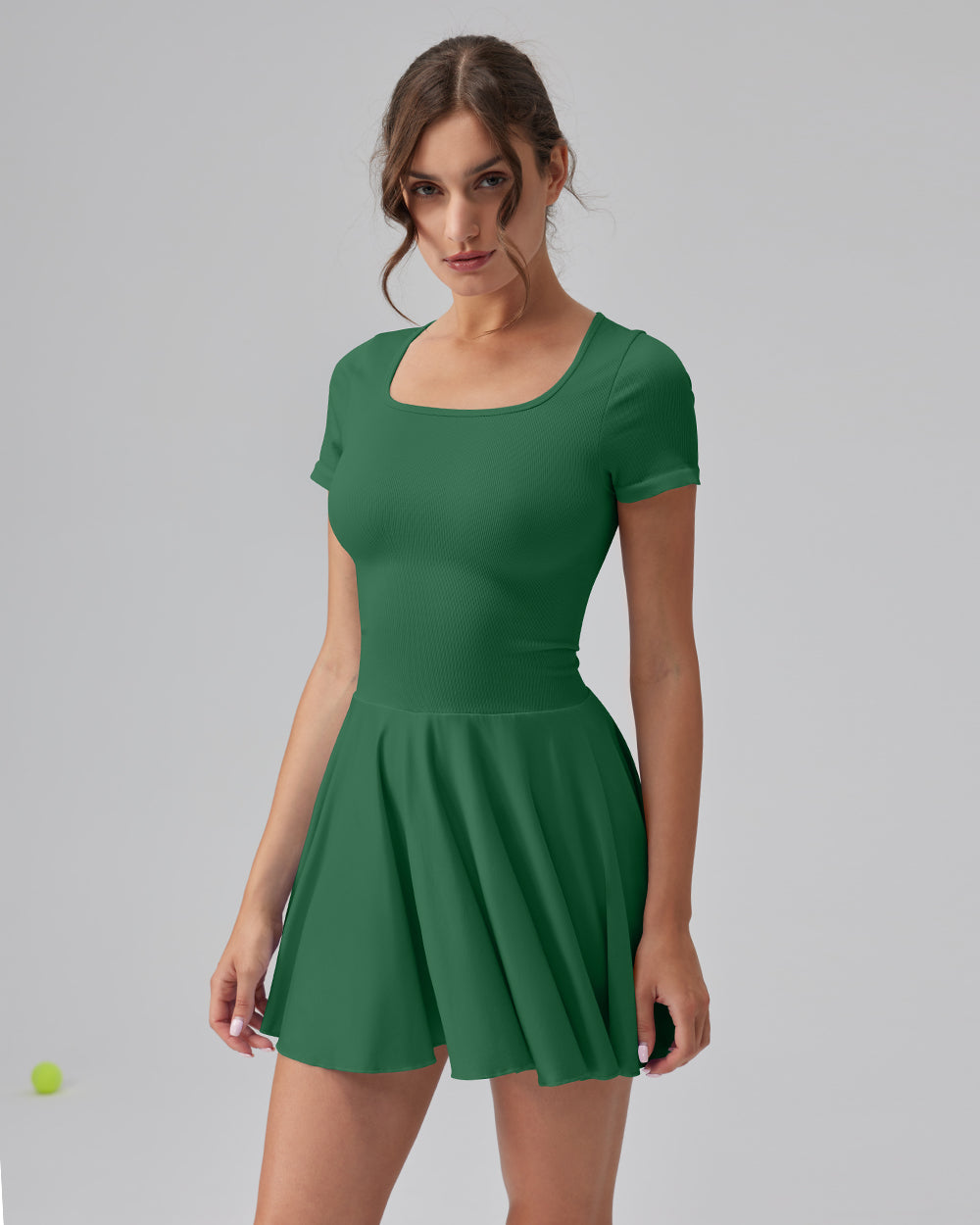 Ruffle Hem Short Sleeve with Shorts Dresses