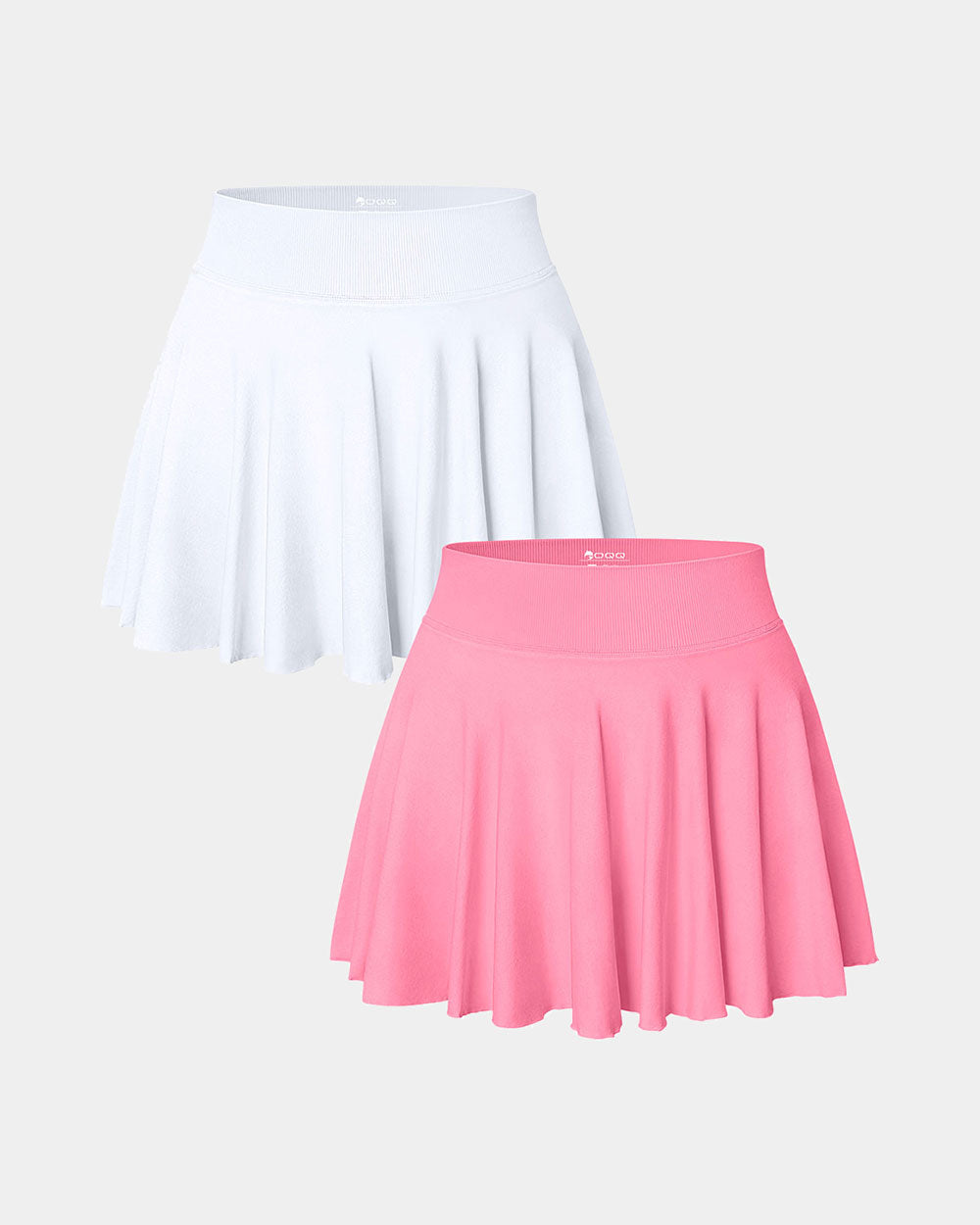 2 in 1 Basic Flared Mini Skirts