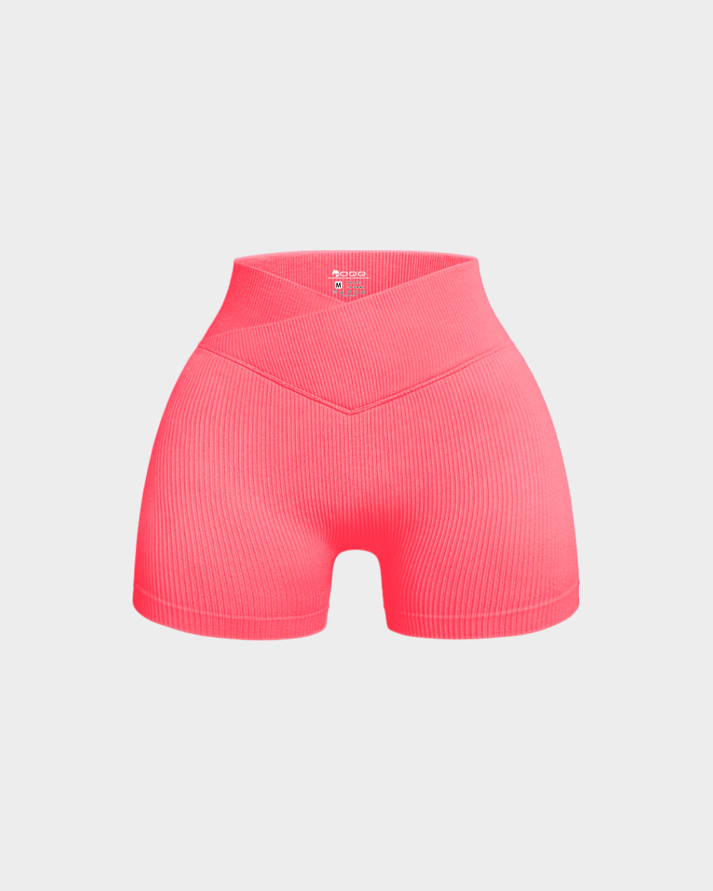 Ribbed Seamless High Waist Cross Over Athletic Shorts