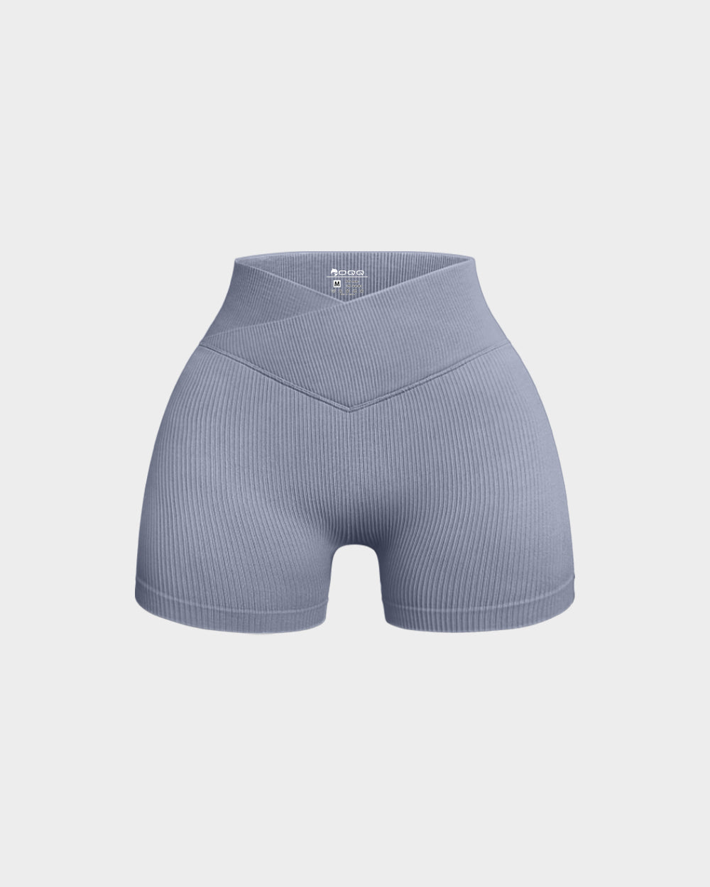 Ribbed Seamless High Waist Cross Over Athletic Shorts