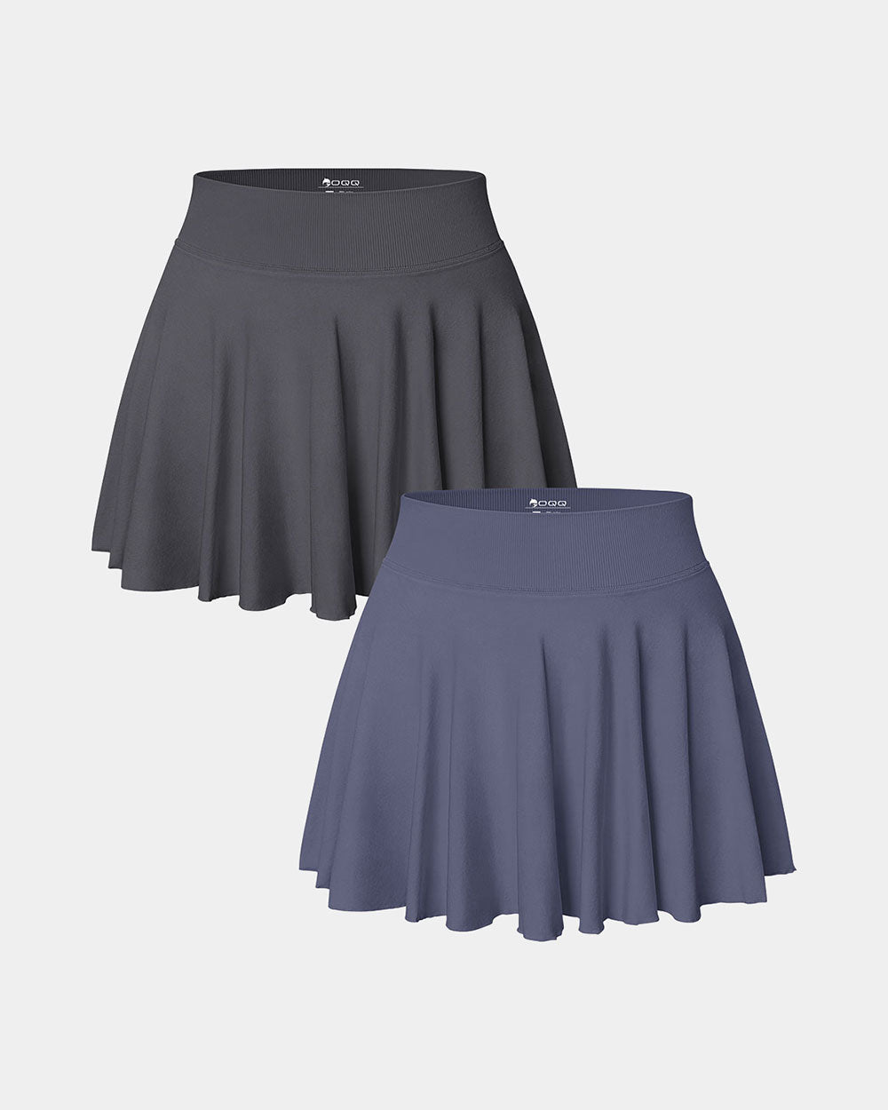 2 in 1 Basic Flared Mini Skirts