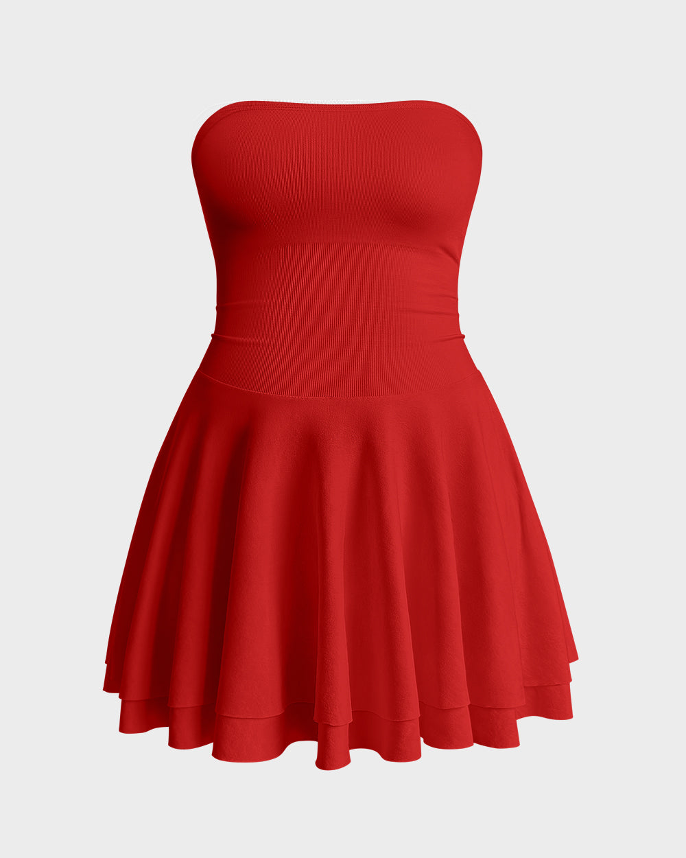 Ruched Waist Ruffle Corset A-line Dresses