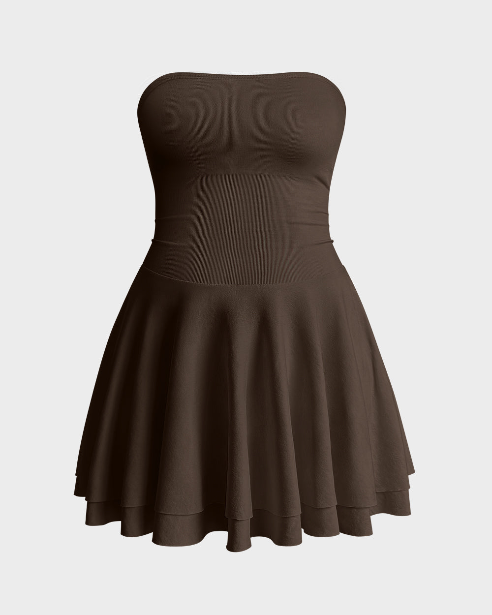 Ruched Waist Ruffle Corset A-line Dresses