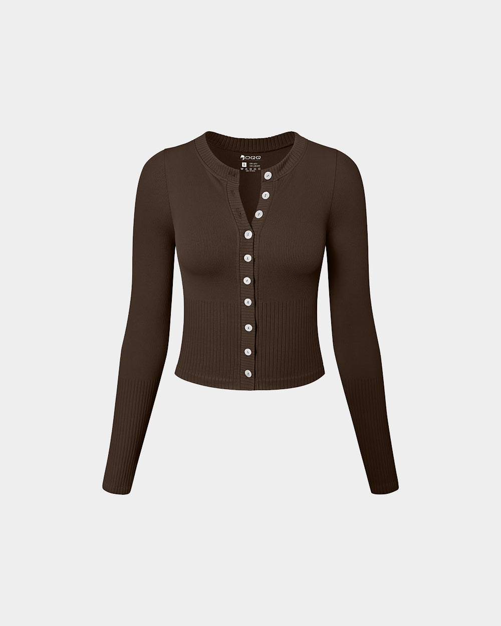 Crew Neck Button Knit Stretch Casual Fitted Tee Shirts