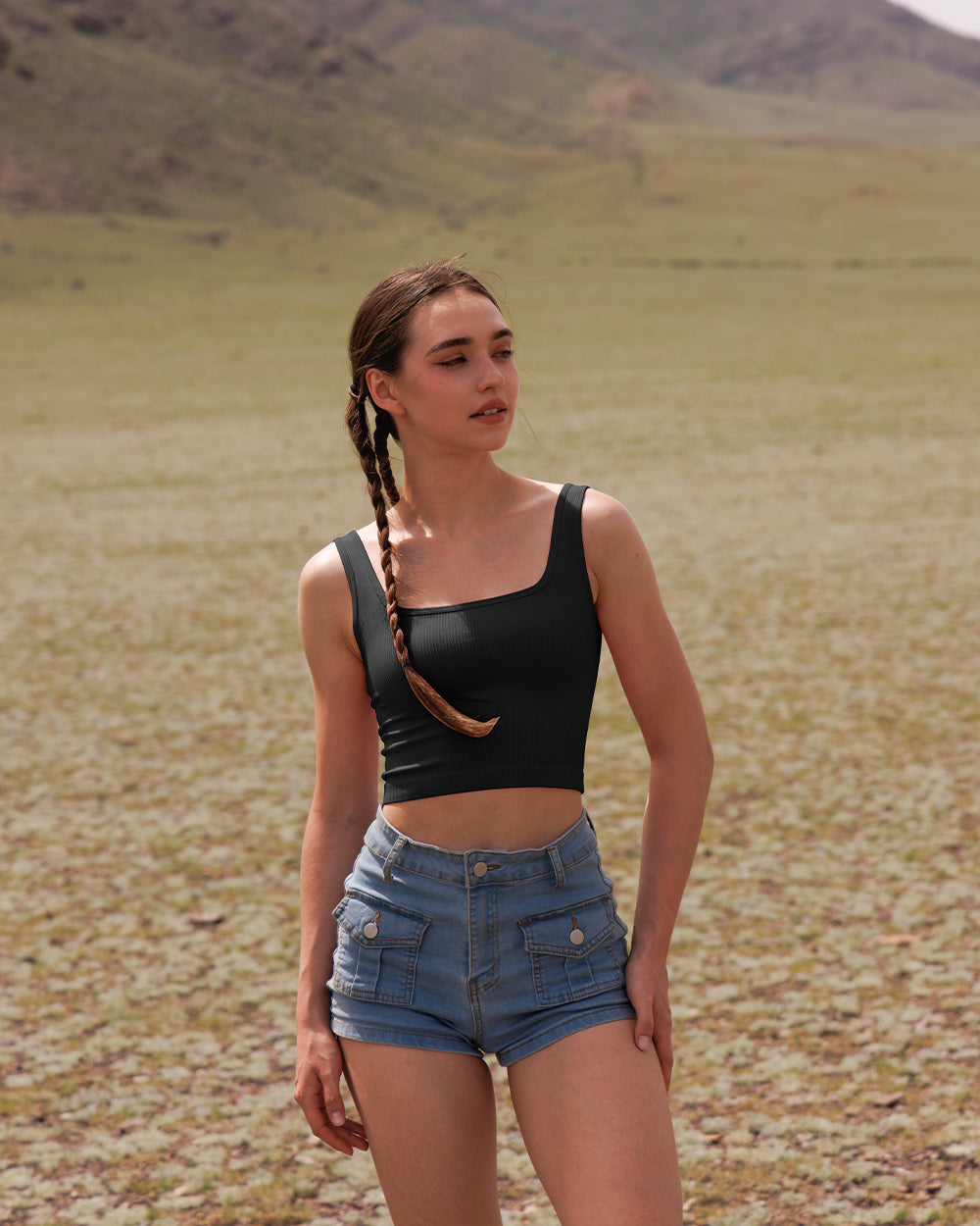 Ribbed Seamless Shirts Yoga Crop Tops