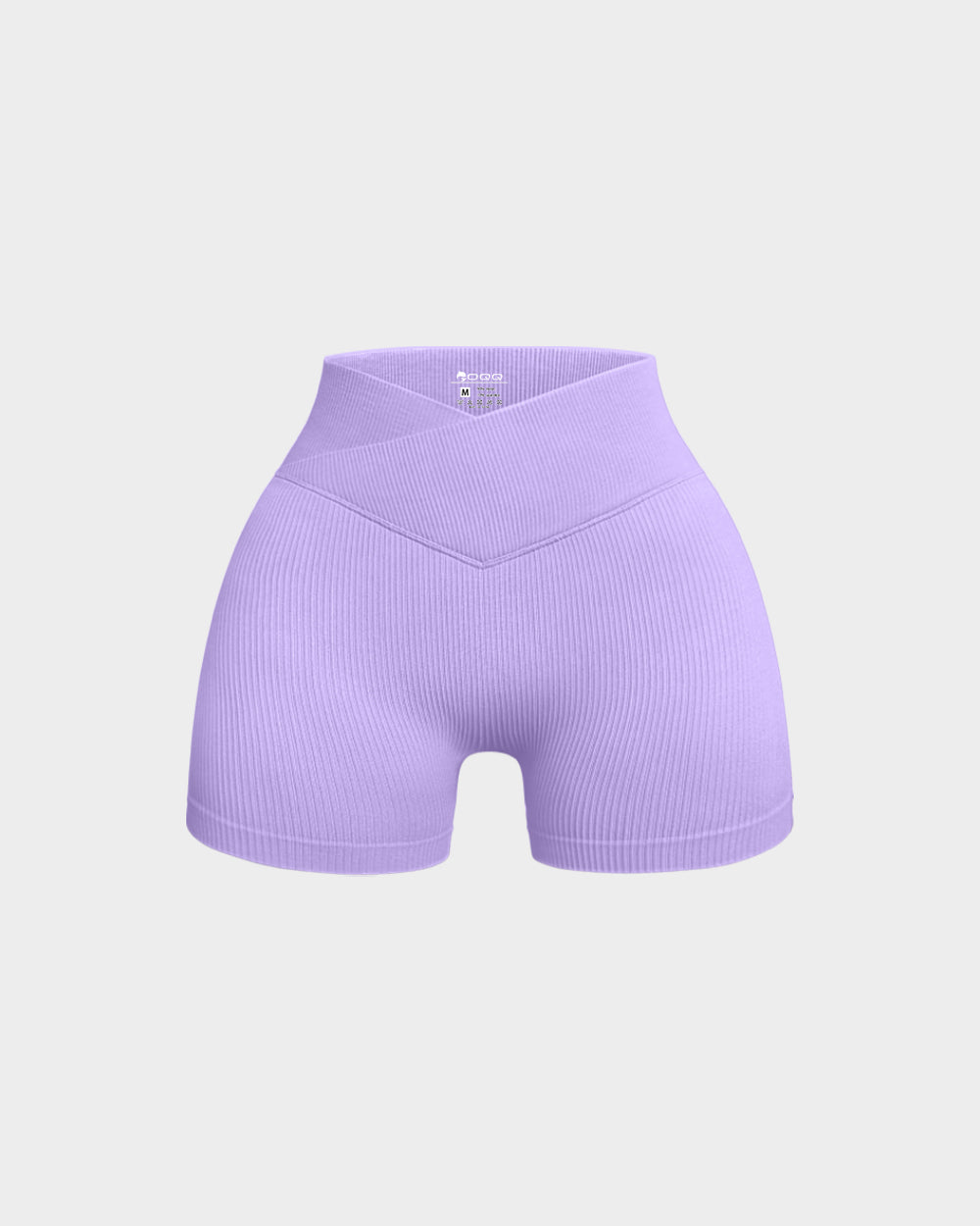 Ribbed Seamless High Waist Cross Over Athletic Shorts