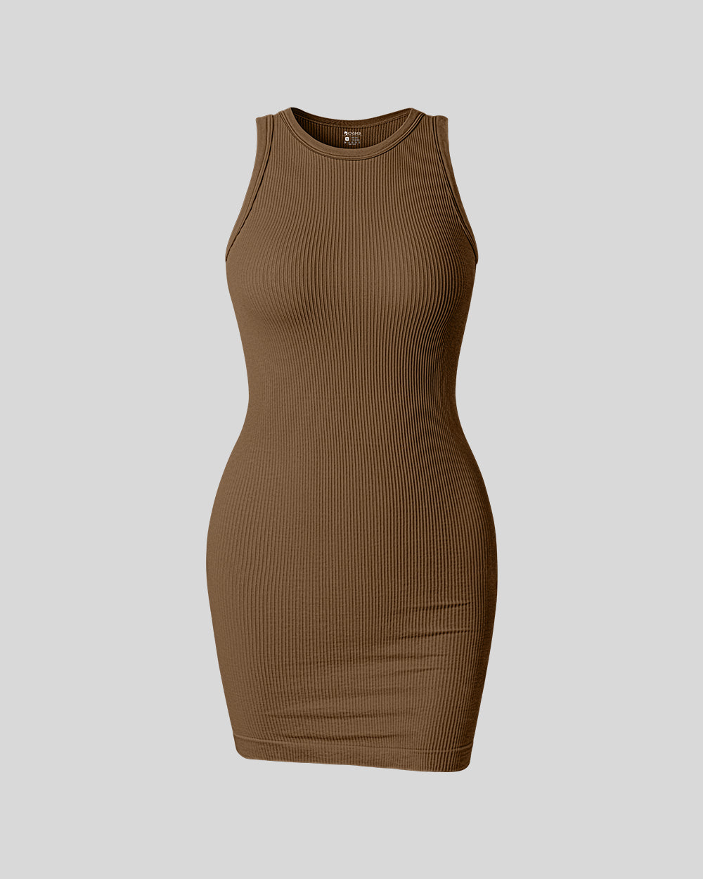 Ribbed Sleeveless Halter Neck  Dresses