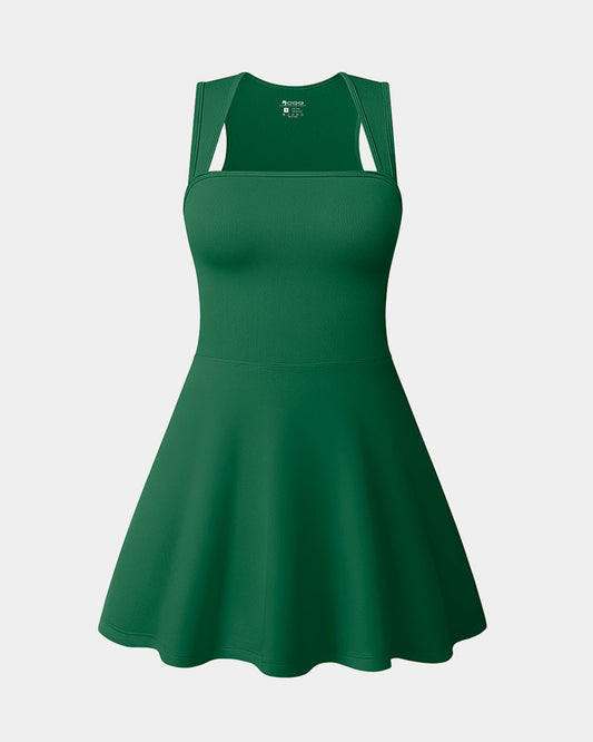 Sleeveless Tank Top Stretch Flare Mini Dresses