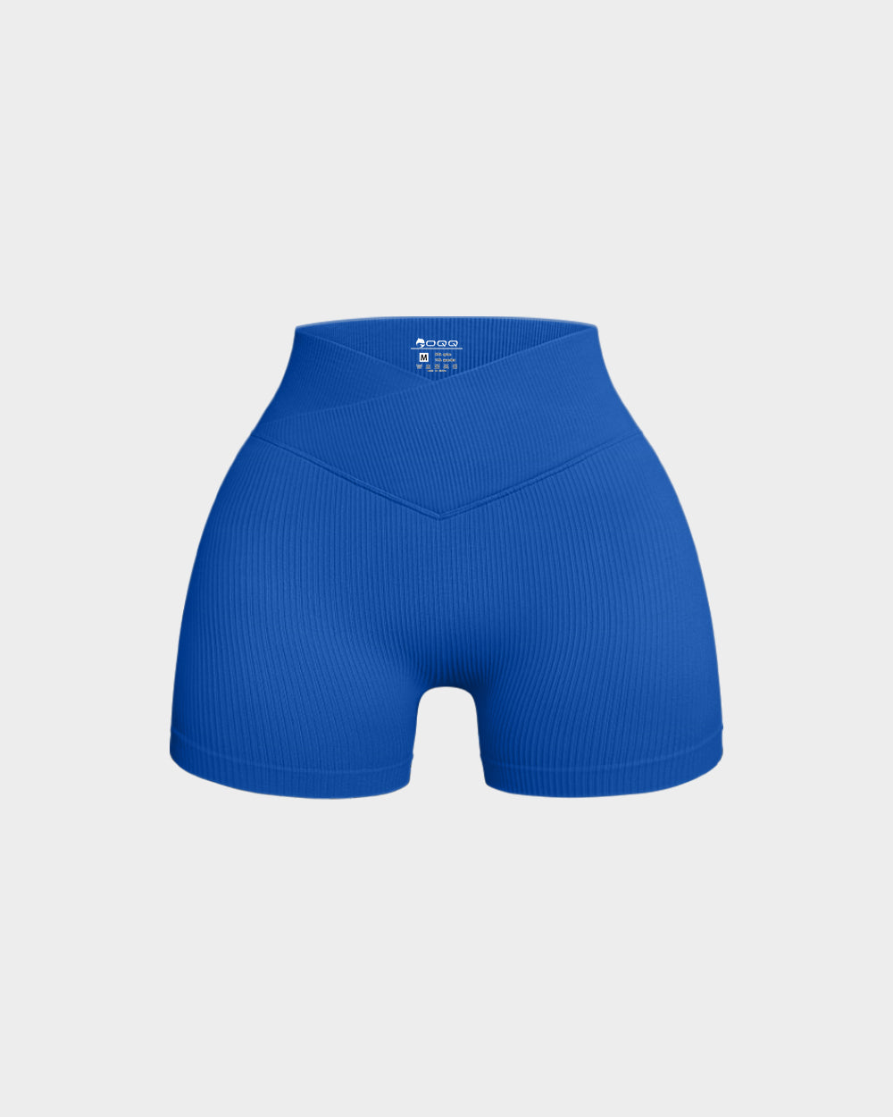 Ribbed Seamless High Waist Cross Over Athletic Shorts