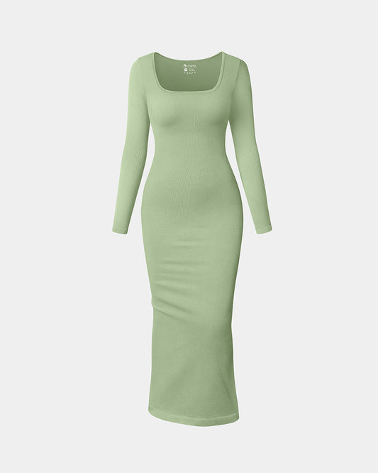 Maxi Dress Square Neck Bodycon Lounge Soft Dresses