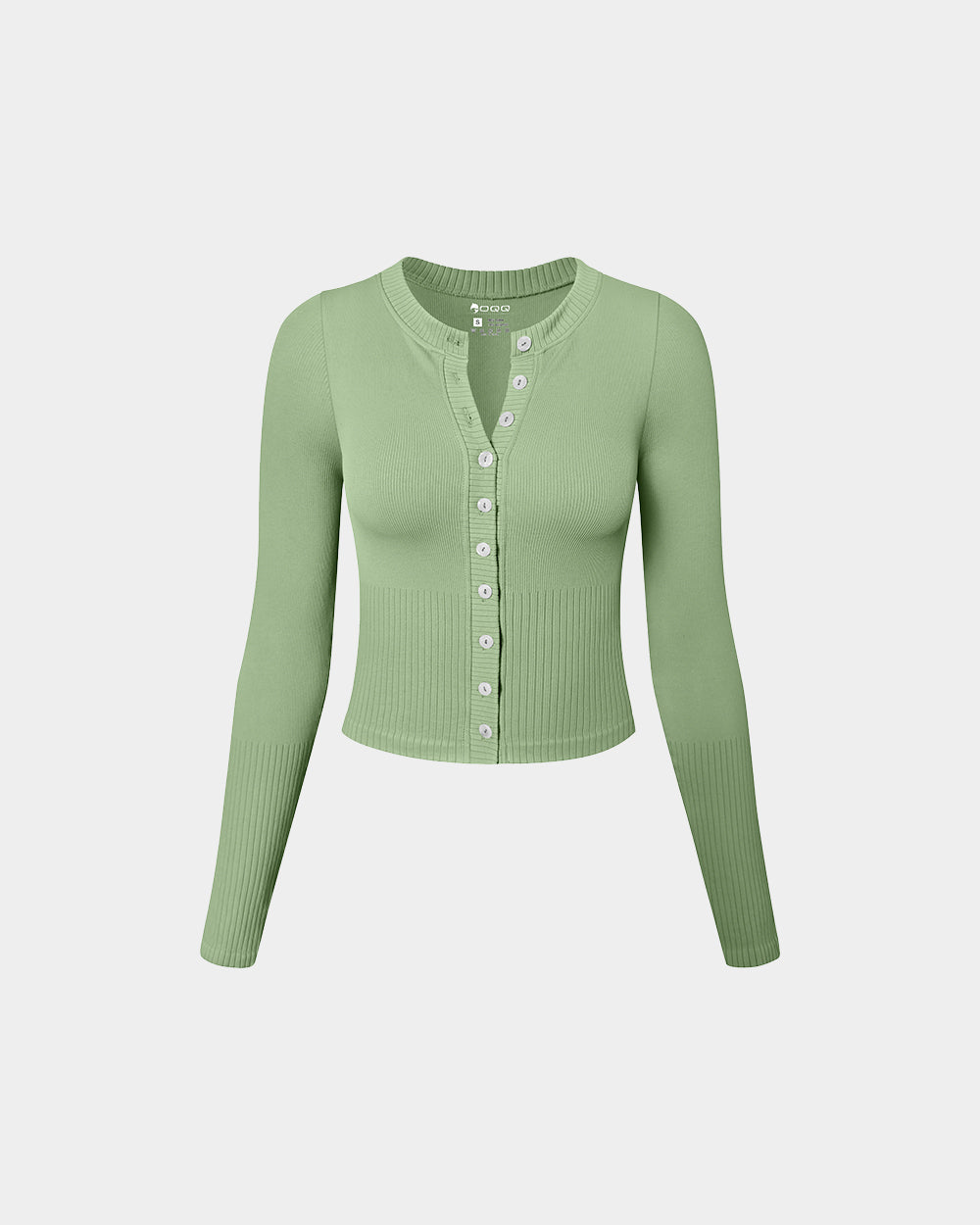 Crew Neck Button Knit Stretch Casual Fitted Tee Shirts