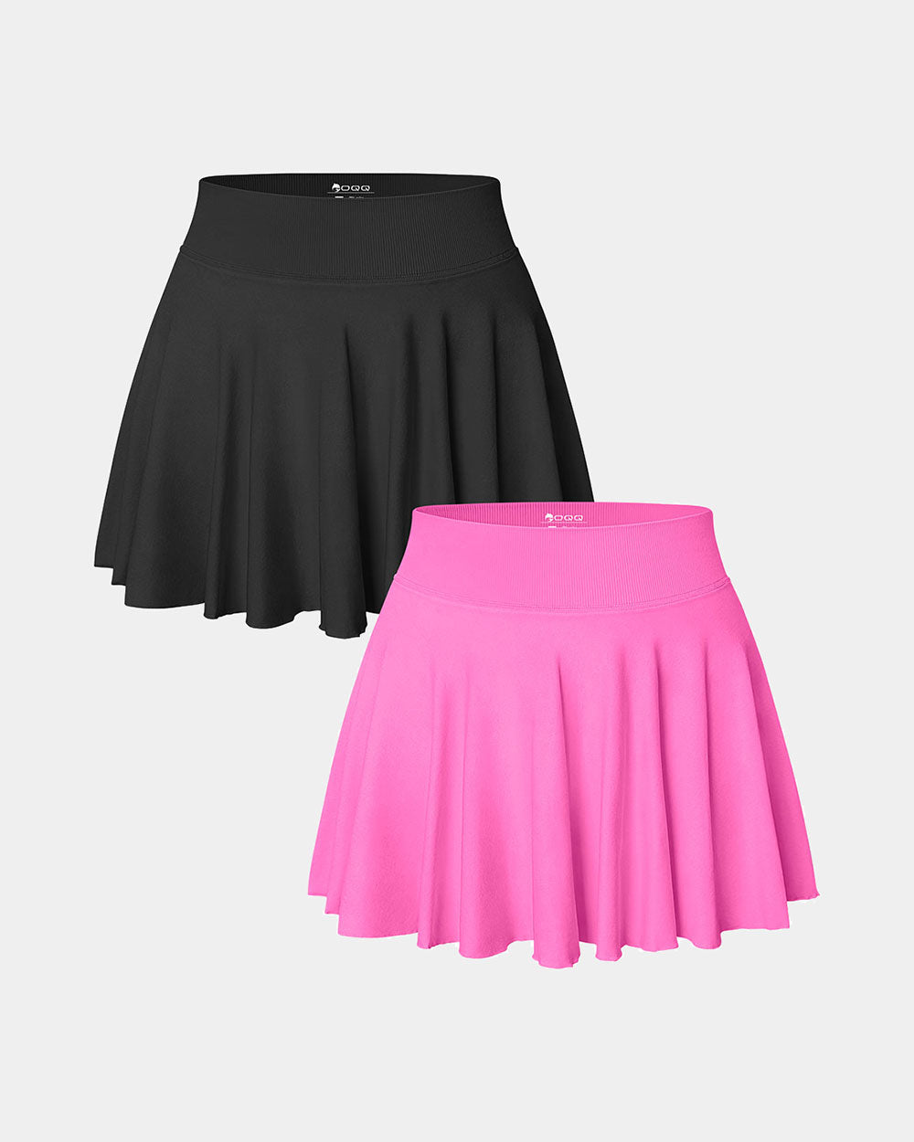 2 in 1 Basic Flared Mini Skirts