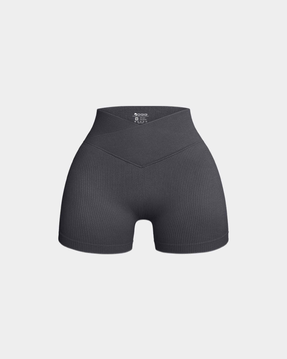 Ribbed Seamless High Waist Cross Over Athletic Shorts