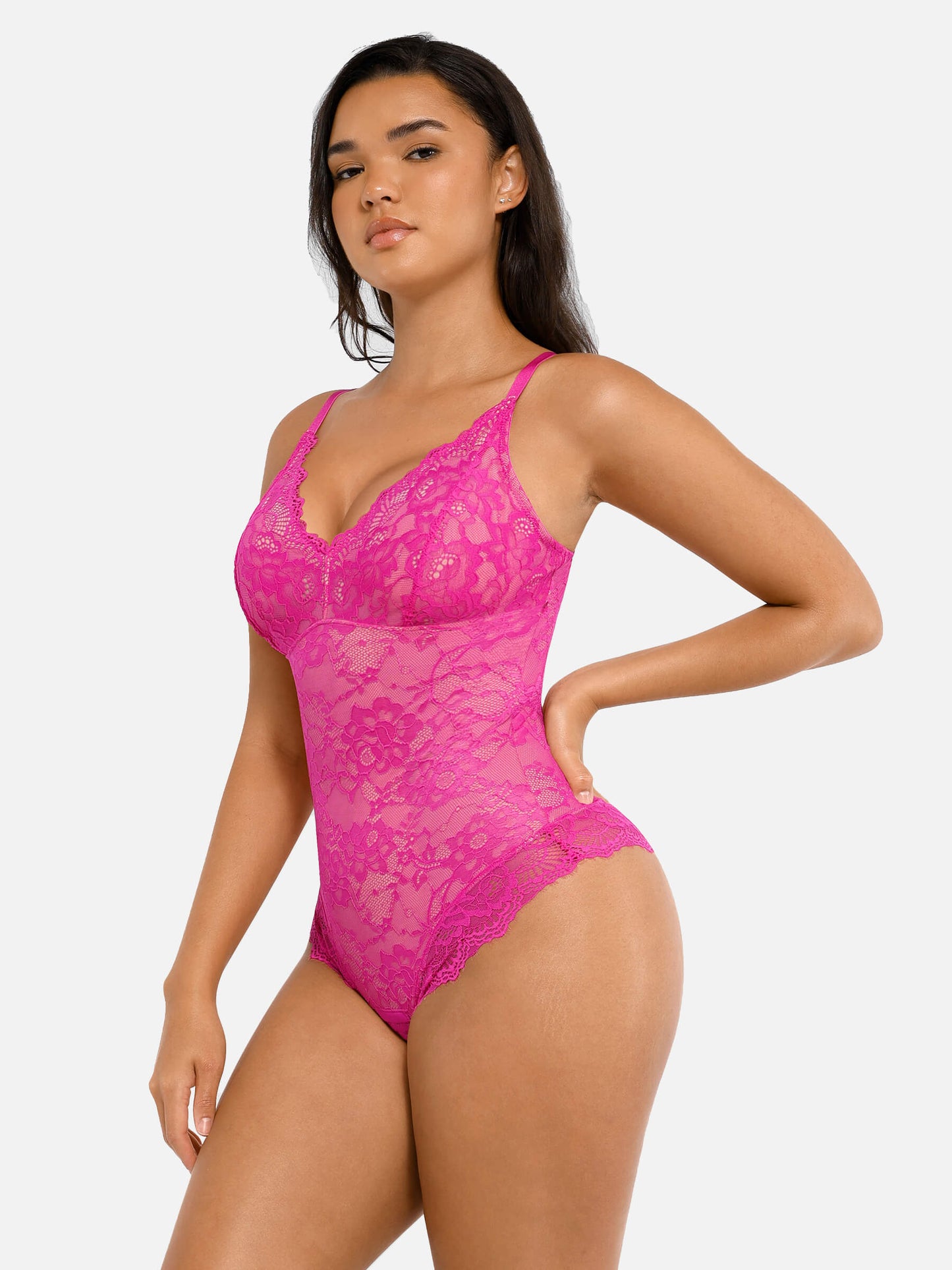 Lace V Neck Full Bodysuit Underwear