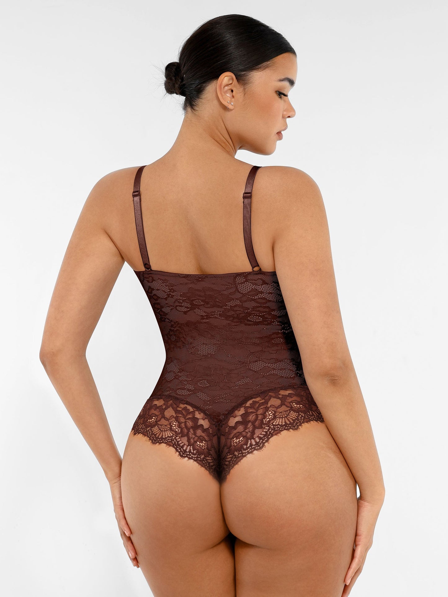 Lace V Neck Full Bodysuit Underwear