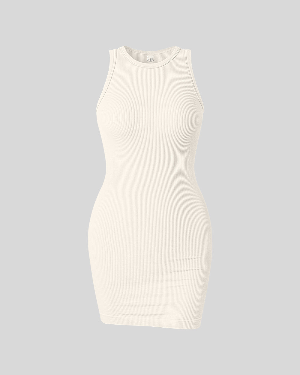 Ribbed Sleeveless Halter Neck  Dresses