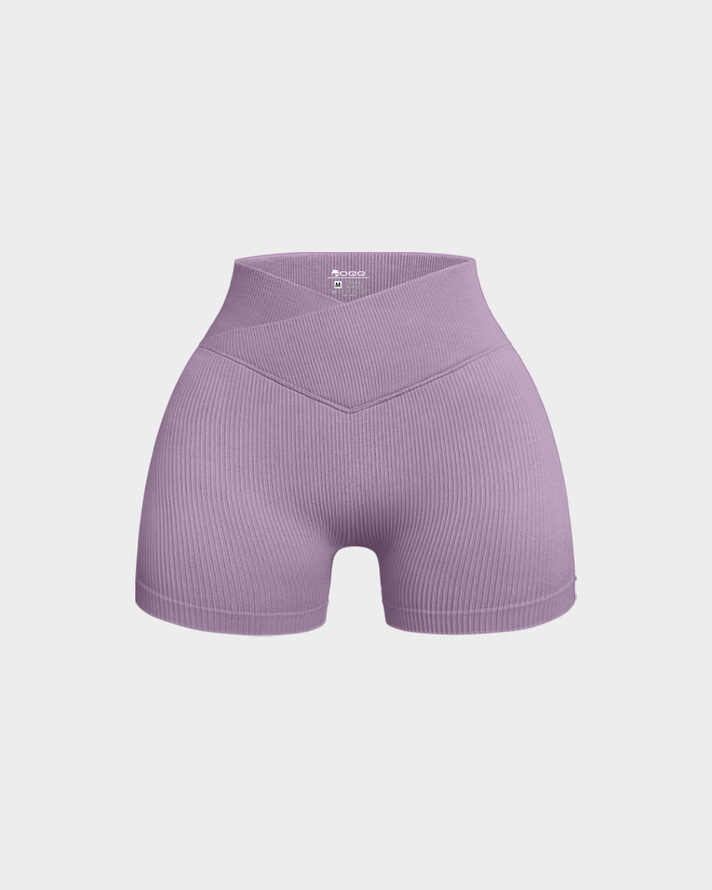 Ribbed Seamless High Waist Cross Over Athletic Shorts