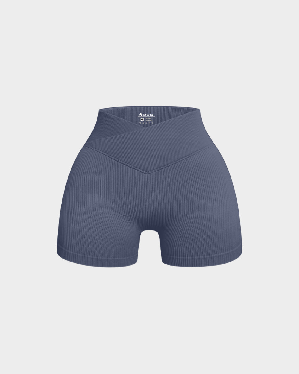 Ribbed Seamless High Waist Cross Over Athletic Shorts