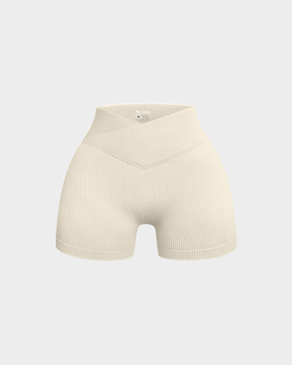 Ribbed Seamless High Waist Cross Over Athletic Shorts