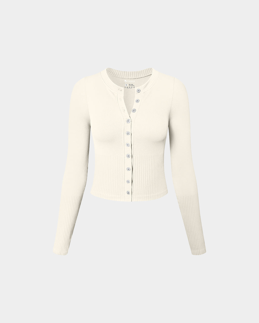 Crew Neck Button Knit Stretch Casual Fitted Tee Shirts