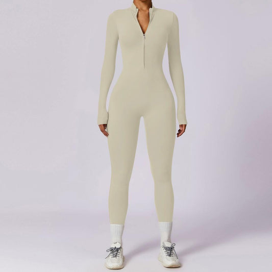 Aveline Thermal Jumpsuit – Long Sleeve Zip-Up One-Piece