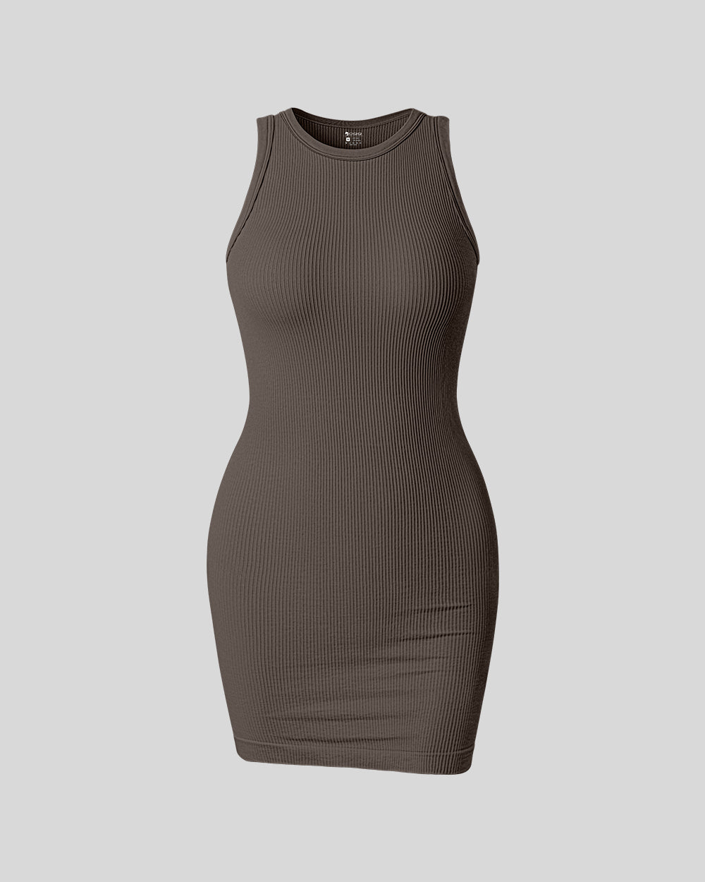 Ribbed Sleeveless Halter Neck  Dresses