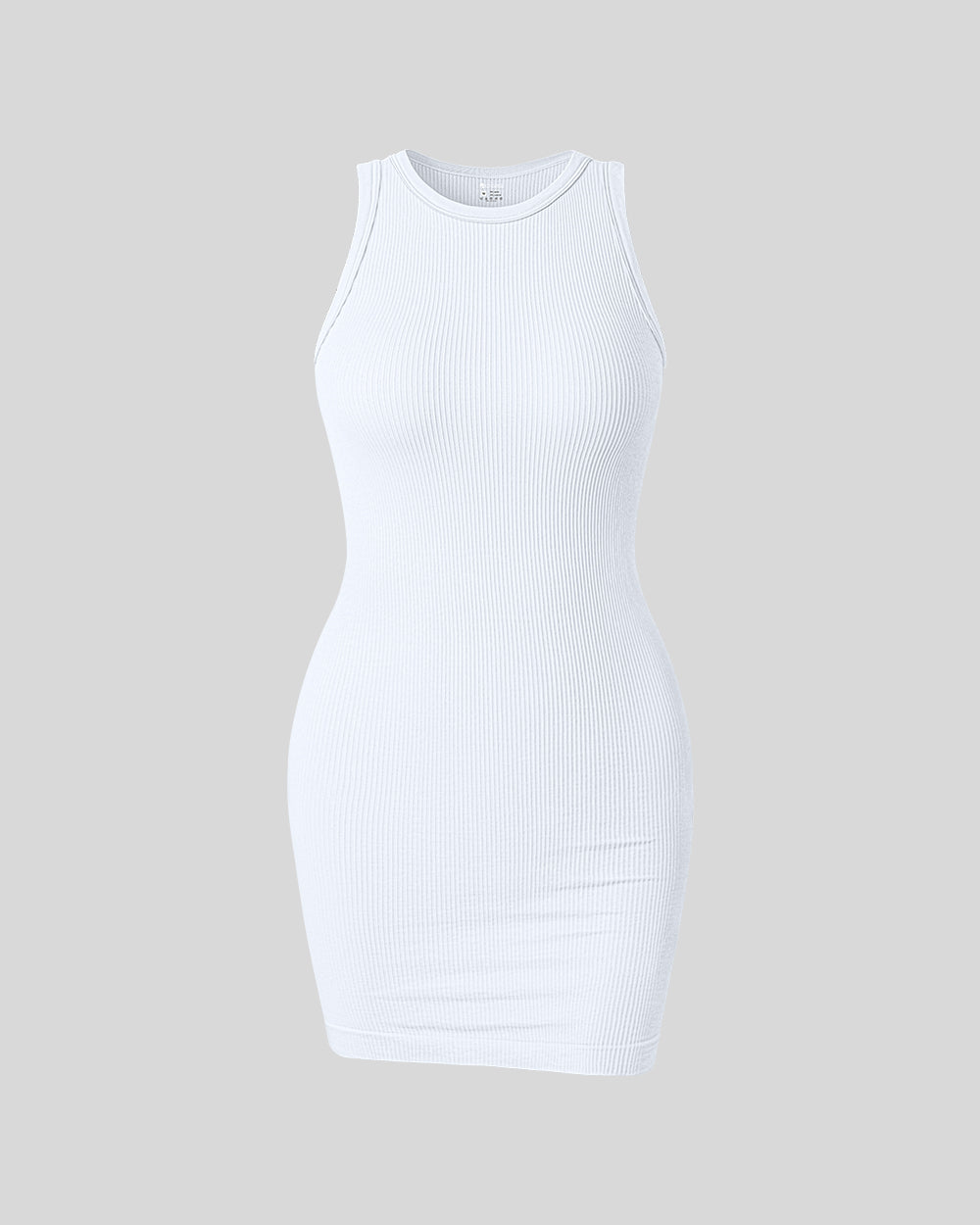 Ribbed Sleeveless Halter Neck  Dresses