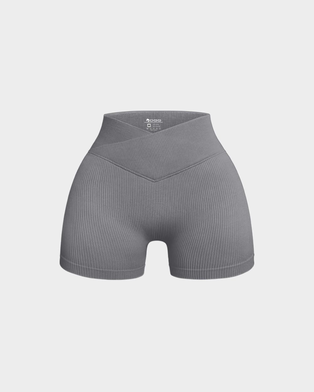 Ribbed Seamless High Waist Cross Over Athletic Shorts