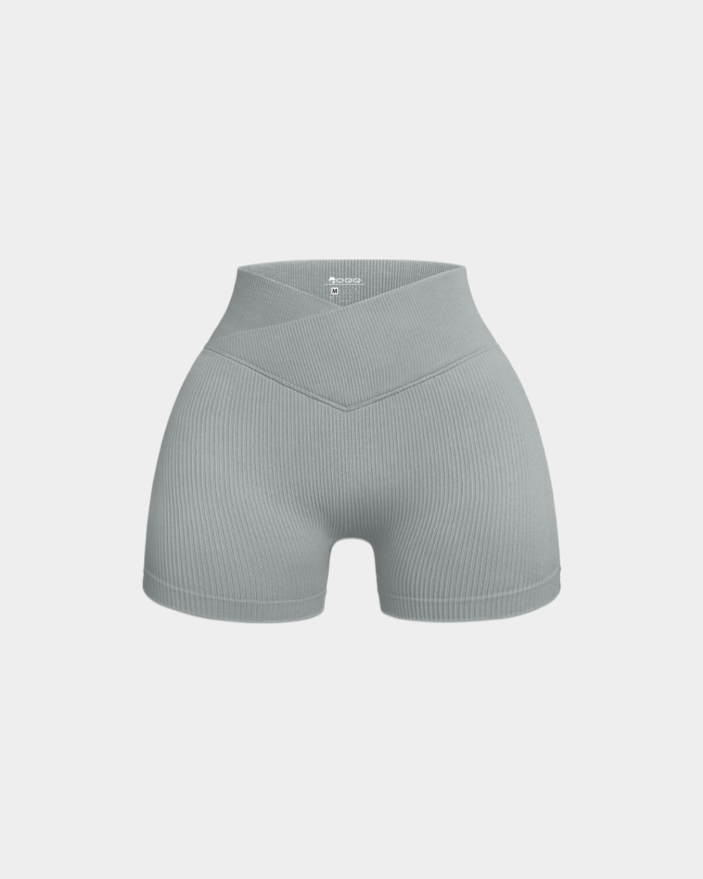 Ribbed Seamless High Waist Cross Over Athletic Shorts